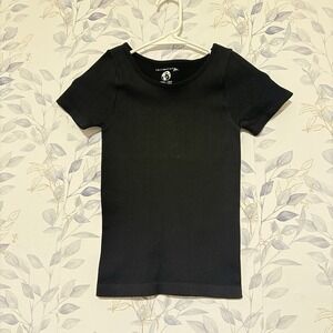 Free People Intimately XYZ Recycled Baby Tee in Black  Size XS